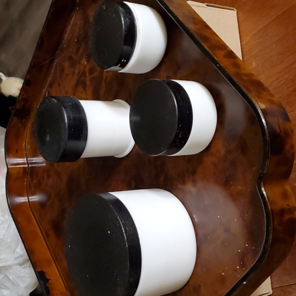 Vintage Apothecary Milk Glass Jars With Lids
